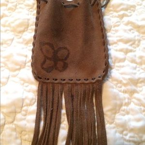Real Leather Suede fringed Tiny Pirse Long straps